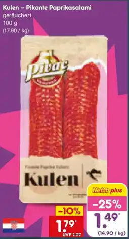 Netto Marken-Discount Kulen - Pikante Paprikasalami Angebot