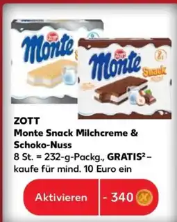 Kaufland ZOTT Monte Snack Milchcreme & Schoko-Nuss Angebot