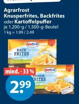 V Markt Agrarfrost Knusperfrites, Backfrites oder Kartoffelpuffer Angebot