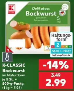 Kaufland K-CLASSIC Bockwurst Angebot