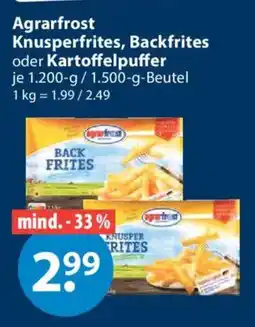 V Markt Agrarfrost Knusperfrites, Backfrites oder Kartoffelpuffer Angebot