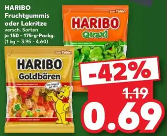 HARIBO Fruchtgummis oder Lakritze