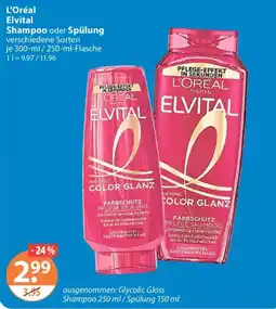 V Markt L'Oréal Elvital Shampoo oder Spülung Angebot