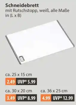 V Markt Schneidebrett mit Rutschstopp, weiß Angebot