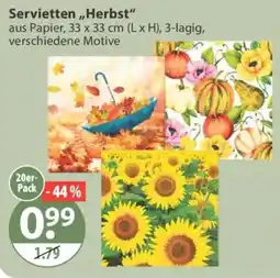 V Markt Servietten „Herbst“ Angebot