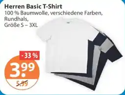 V Markt Herren Basic T-Shirt Angebot