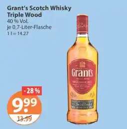 V Markt Grant's Scotch Whisky Triple Wood Angebot
