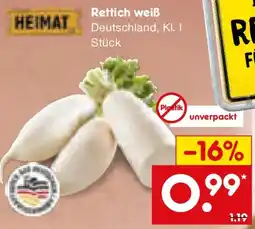 Netto Marken-Discount HEIMAT Rettich weiß Angebot