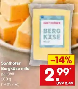 Netto Marken-Discount Sonthofer Bergkäse mild Angebot
