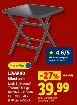 Lidl LIVARNO Glastisch Angebot