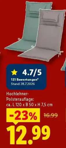 Lidl Hochlehner Polsterauflage Angebot