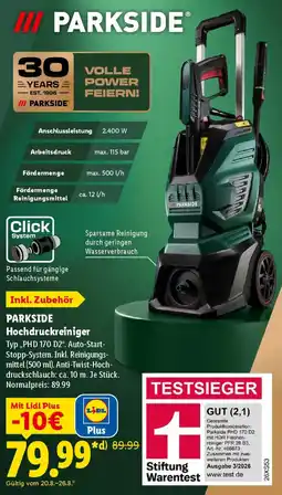 Lidl PARKSIDE Hochdruckreiniger Angebot