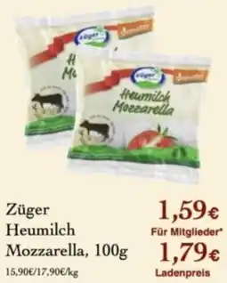 LPG Biomarkt Züger Heumilch Mozzarella Angebot