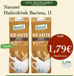 LPG Biomarkt Natumi Haferdrink Barista Angebot
