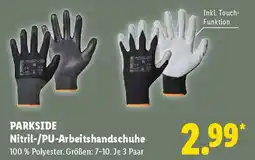 Lidl PARKSIDE Nitril-/PU-Arbeitshandschuhe Angebot