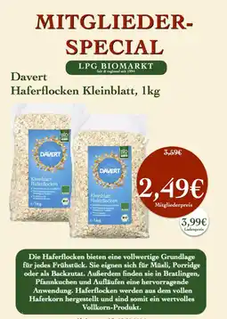 LPG Biomarkt Davert Haferflocken Kleinblatt Angebot