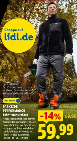 Lidl PARKSIDE PERFORMANCE Schnittschutzhose Angebot