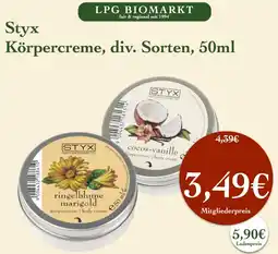 LPG Biomarkt Styx Körpercreme Angebot