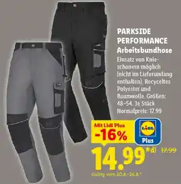 Lidl PARKSIDE PERFORMANCE Arbeitsbundhose Angebot