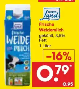 Netto Marken-Discount GUTES Land Frische Weidemilch Angebot