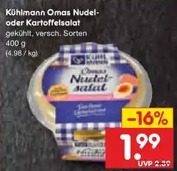 Netto Marken-Discount Kühlmann Omas Nudel- oder Kartoffelsalat Angebot