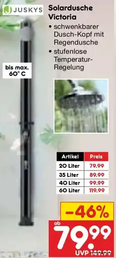 Netto Marken-Discount JUSKYS Solardusche Victoria Angebot