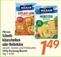 inkoop Milram Schnittkäsescheiben oder Reibekäse Angebot