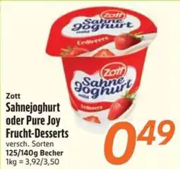 inkoop Zott Sahnejoghurt oder Pure Joy Frucht Desserts Angebot