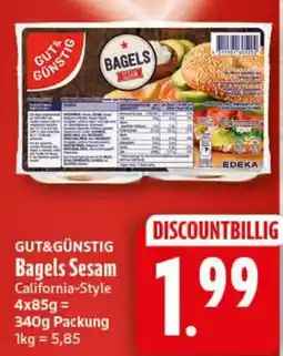 Elli Markt GUT&GÜNSTIG Bagels Sesam Angebot