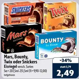 Aktiv Irma Mars, Bounty, Twix oder Snickers Eisriegel Angebot