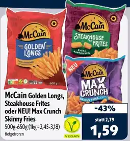 Aktiv Irma McCain Golden Longs, Steakhouse Frites oder NEU! Max Crunch Skinny Fries Angebot