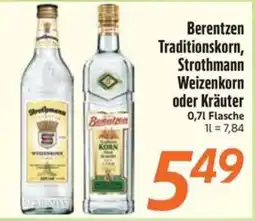 inkoop Berentzen Traditionskorn, Strothmann Weizenkorn oder Kräuter Angebot