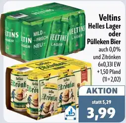 Aktiv Irma Veltins Helles Lager oder Pülleken Bier Angebot