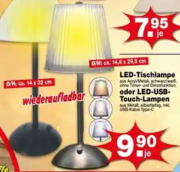 Krümet Sonderposten LED-Tischlampe oder LED-USB Touch-Lampen Angebot