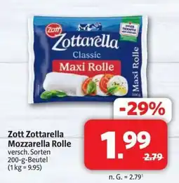 Markant Markt Zott Zottarella Mozzarella Rolle Classic Maxi Rolle Angebot