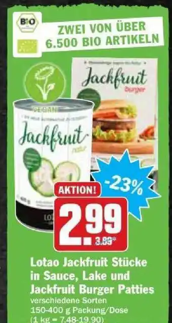 dodenhof Lotao Jackfruit Stücke In Sauce, Lake Und Jackfruit Burger Patties Angebot