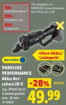 Lidl PARKSIDE PERFORMANCE Akku-Astschere 20 V Angebot