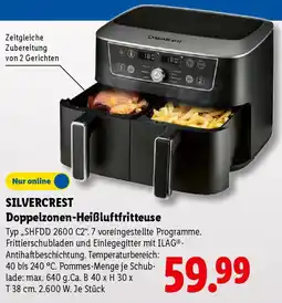 Lidl SILVERCREST Doppelzonen-Heißluftfritteuse Angebot
