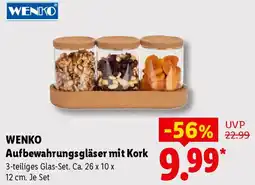 Lidl WENKO Aufbewahrungsgläser mit Kork Angebot