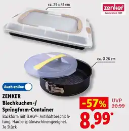 Lidl ZENKER Blechkuchen-/ Springform-Container Angebot