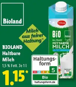 Lidl BIOLAND Haltbare Milch Angebot