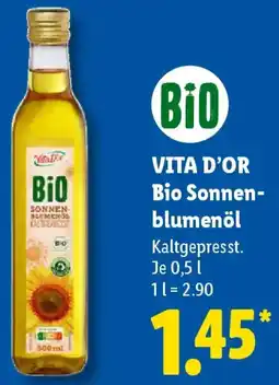 Lidl VITA D'OR Bio Sonnenblumenöl Angebot