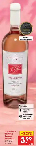Netto Marken-Discount Torre Santa Primitivo Rosato Puglia IGT Angebot