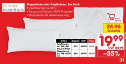 Netto Marken-Discount Emma. essentials Steppdecke oder Kopfkissen Angebot