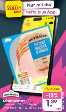 Netto Marken-Discount HOFMAIER Krustenschinken Angebot