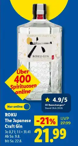 Lidl ROKU The Japanese Craft Gin Angebot