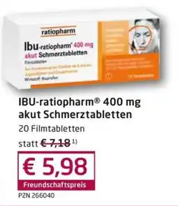 Guten Tag Apotheke IBU-ratiopharm® 400 mg akut Schmerztabletten Angebot