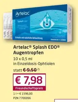 Guten Tag Apotheke Artelac Splash EDO Augentropfen Angebot