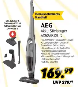 MEDIMAX AEG Akku-Stielsauger AS52AB18UG Angebot