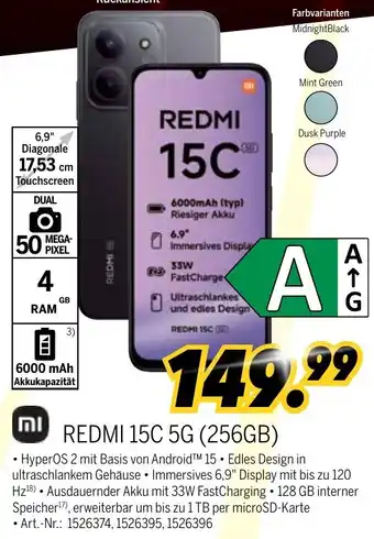 MEDIMAX REDMI 15C 5G (256GB) Angebot